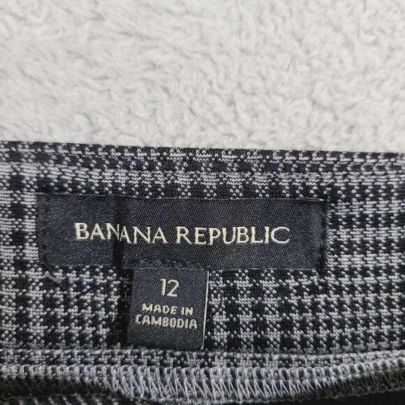 NEW Banana Republic Womens Size 12 Plaid Ankle Pants Gray Slim Fit// 26CT - Picture 4 of 5